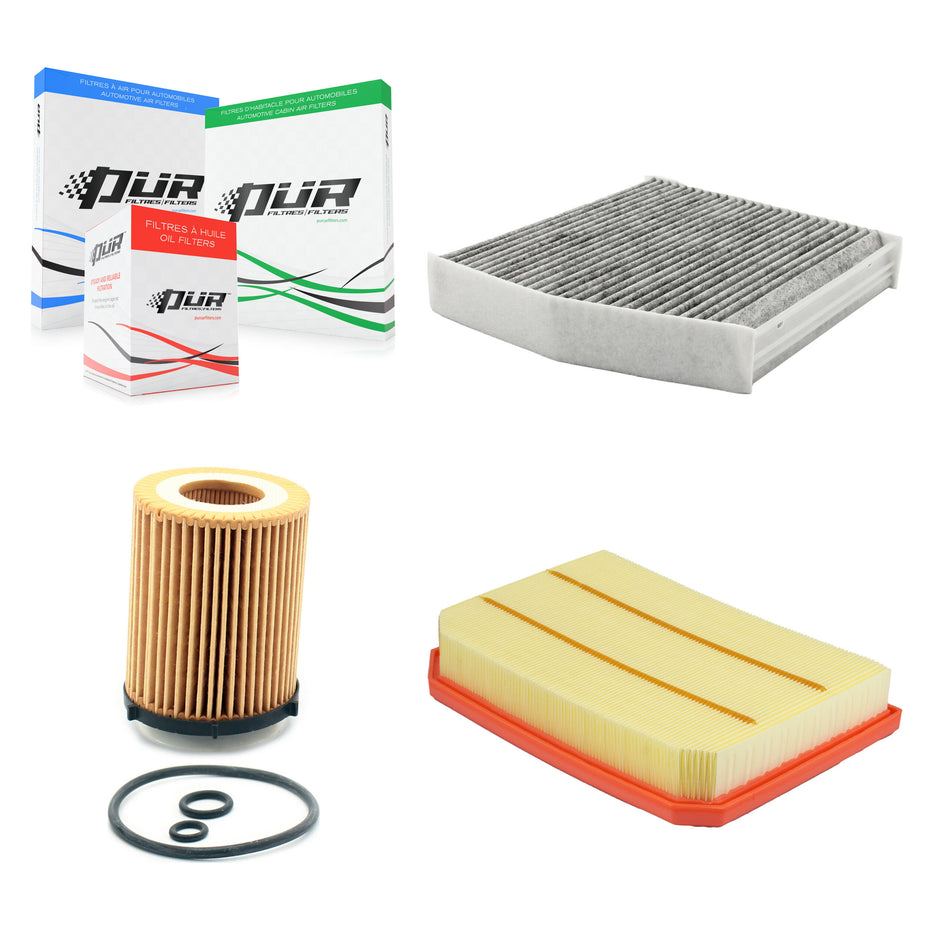 1x Air + 1x Cabin + 1x Engine Cartridge Oil Filter (3 Total) Kit For Mercedes-Benz CLA250 KFM-104480