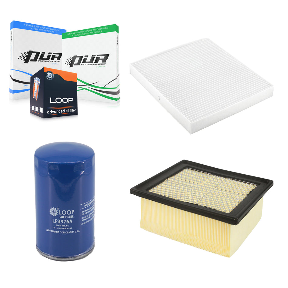 1x Air + 1x Cabin + 1x Engine Oil Filter Filter (3 Total) Kit For Dodge Ram 2500 4" Pleat KFM-104728
