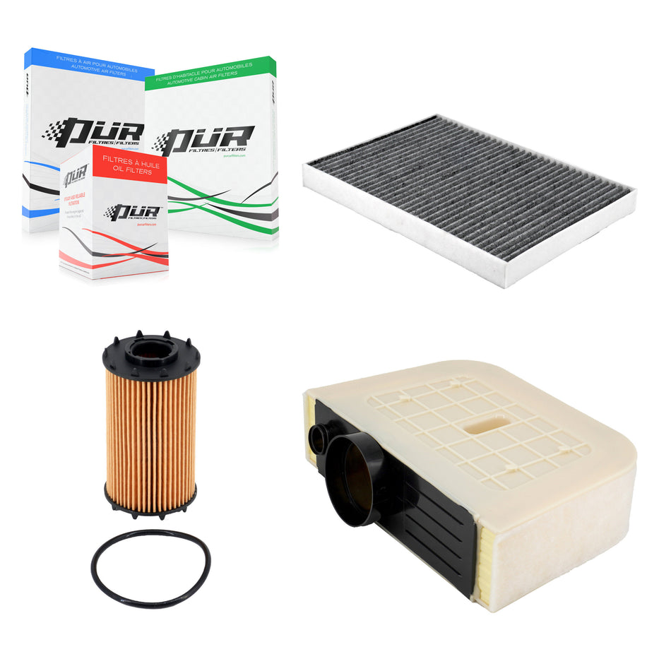 1x Air + 1x Cabin + 1x Engine Cartridge Oil Filter (3 Total) Kit For Audi Q7 3.0L KFM-104760