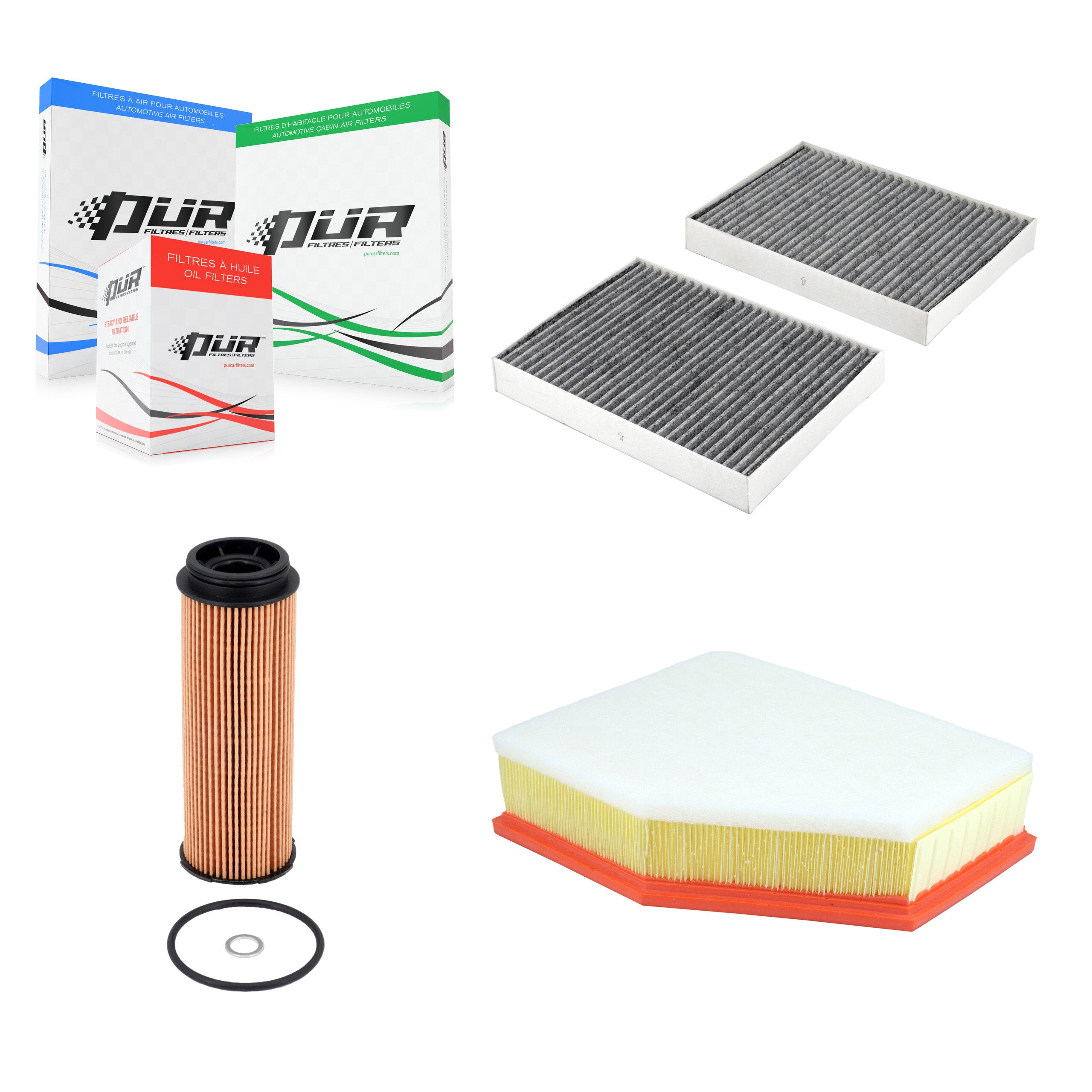 1x Air + 1x Cabin + 1x Engine Cartridge Oil Filter (3 Total) Kit For BMW X5 X7 X6 540i KFM-104764