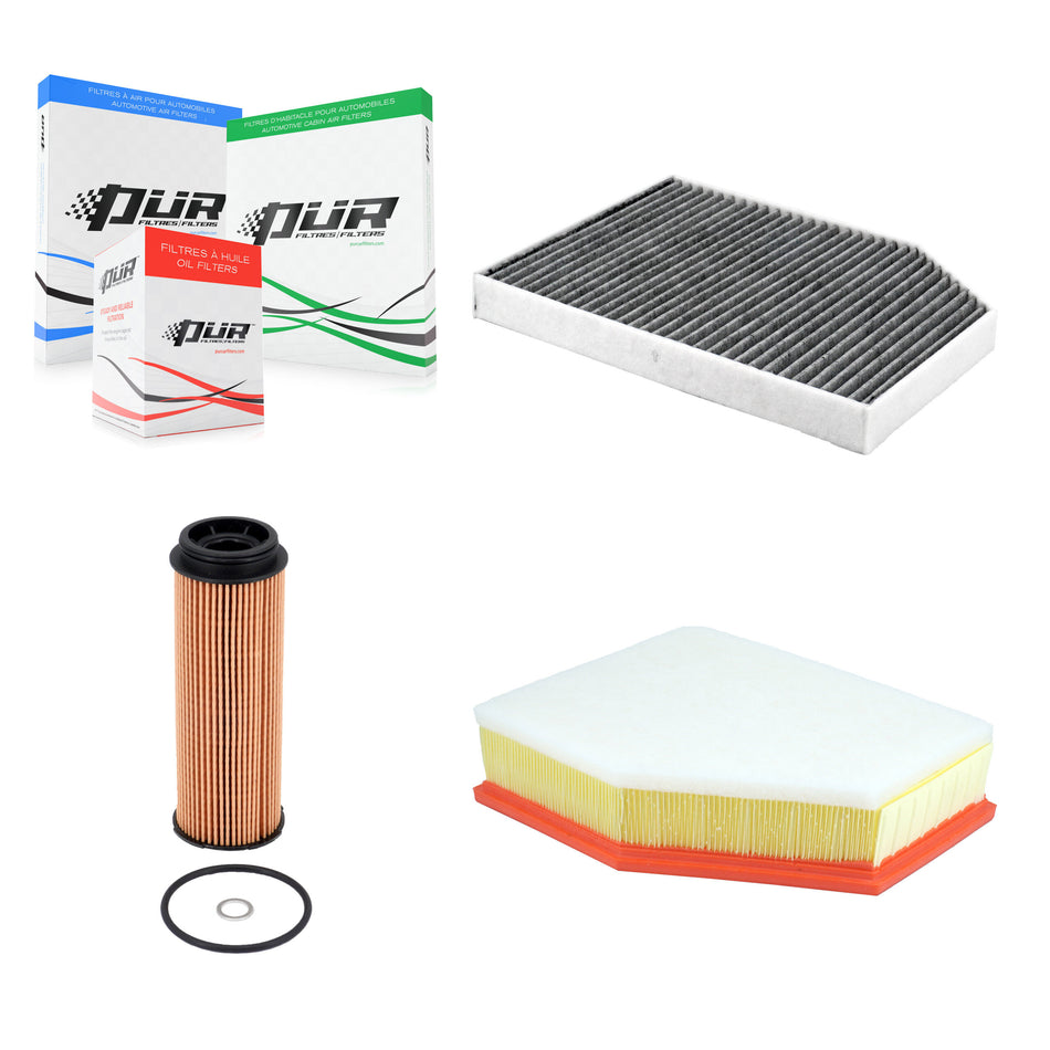 1x Air + 1x Cabin + 1x Engine Cartridge Oil Filter (3 Total) Kit For BMW X3 X4 KFM-104779