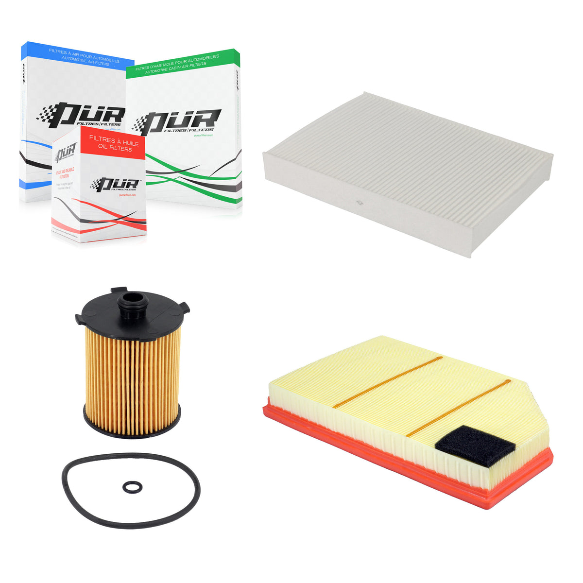1x Air + 1x Cabin + 1x Engine Cartridge Oil Filter (3 Total) Kit For Volvo XC60 S60 V60 KFM-104784