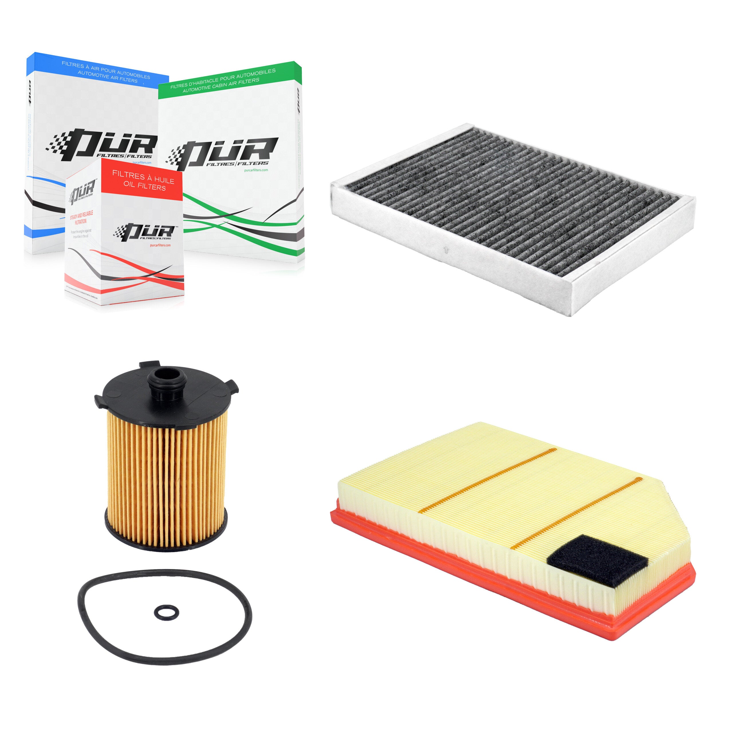 1x Air + 1x Cabin + 1x Engine Cartridge Oil Filter (3 Total) Kit For Volvo XC60 S60 V60 KFM-104785