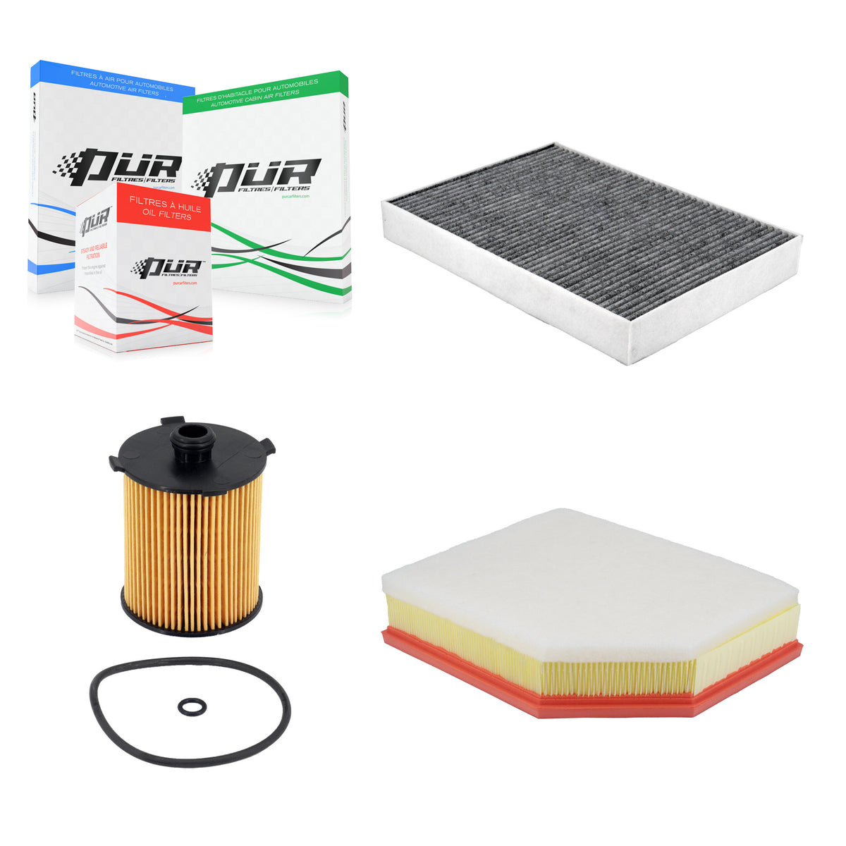 1x Air + 1x Cabin + 1x Engine Cartridge Oil Filter (3 Total) Kit For Volvo XC60 XC90 S60 KFM-104788