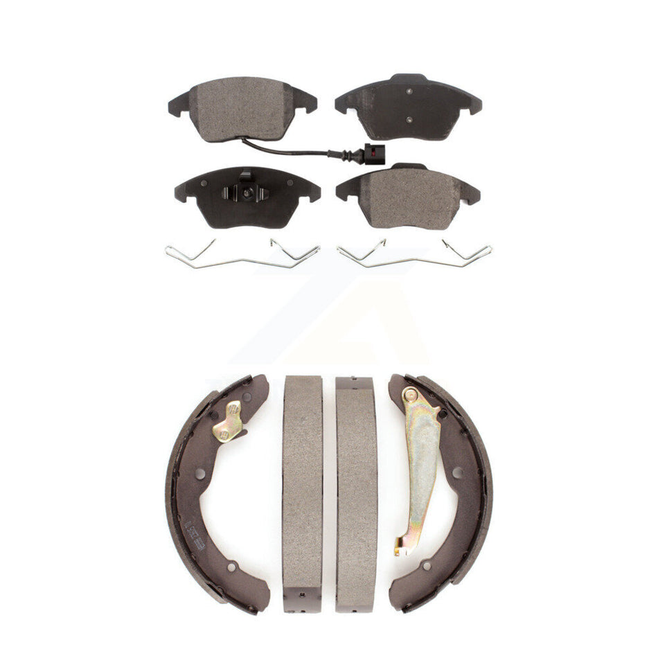 Front Rear Semi-Metallic Brake Pads And Drum Shoes Kit For Volkswagen Jetta Beetle KFN-100015