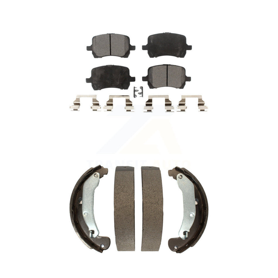 Front Rear Semi-Metallic Brake Pads And Drum Shoes Kit For Chevrolet HHR Cobalt Pontiac G5 KFN-100018