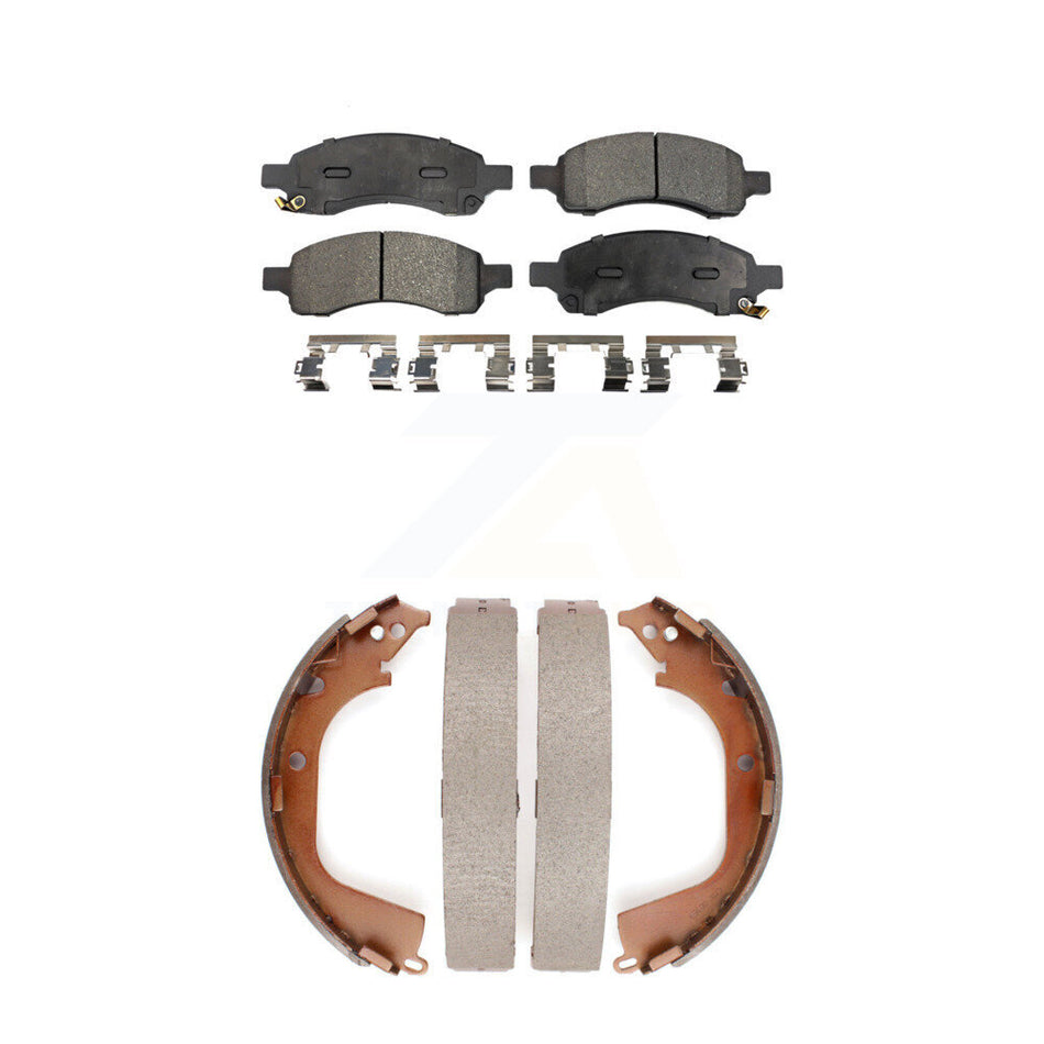 Front Rear Semi-Metallic Brake Pads And Drum Shoes Kit For Chevrolet Colorado GMC Canyon KFN-100021