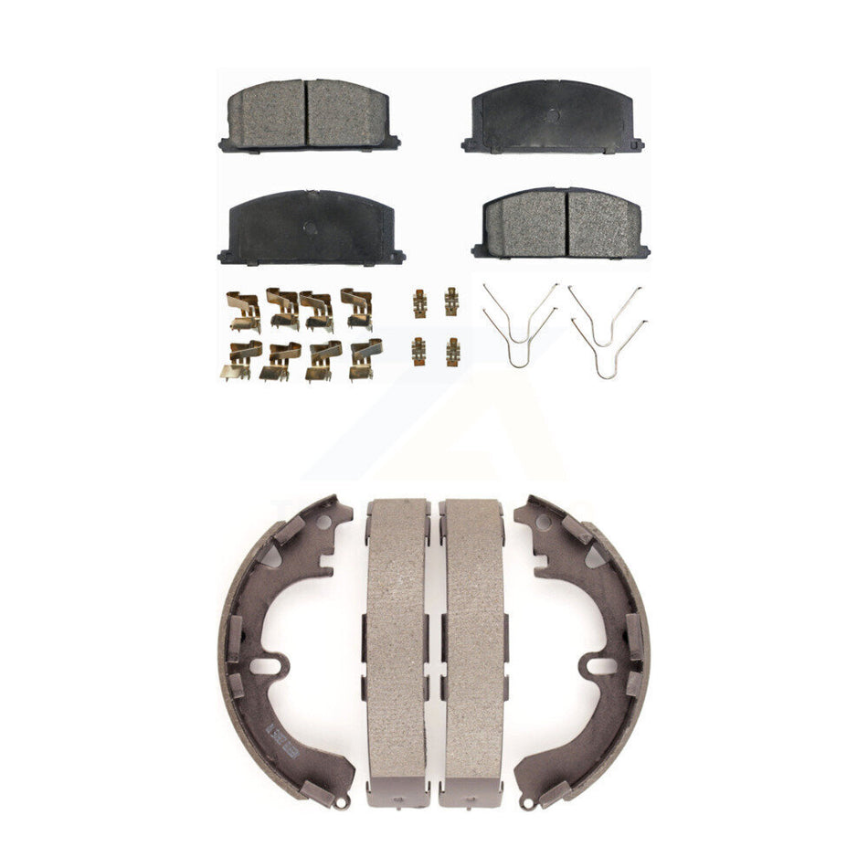 Front Rear Semi-Metallic Brake Pads And Drum Shoes Kit For Toyota Corolla Geo Prizm Chevrolet Nova KFN-100046