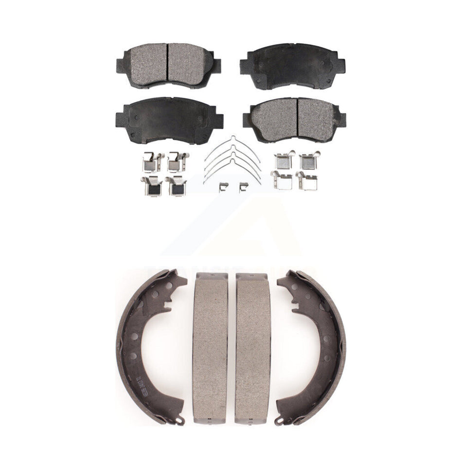 Front Rear Semi-Metallic Brake Pads And Drum Shoes Kit For Toyota Camry KFN-100071