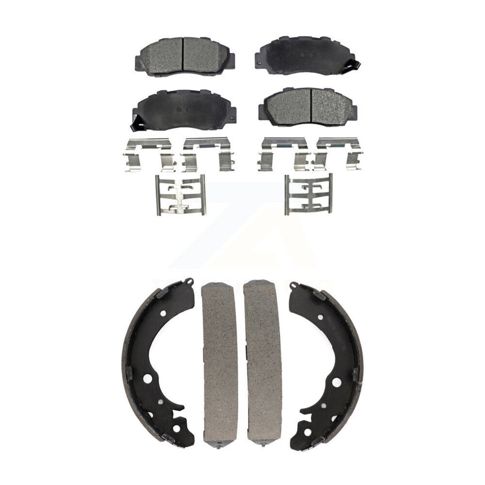 Front Rear Semi-Metallic Brake Pads And Drum Shoes Kit For Honda Accord CR-V KFN-100076