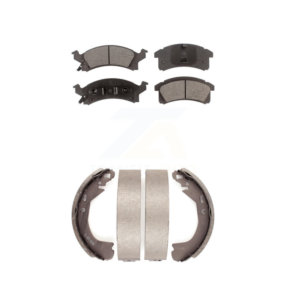 Front Rear Semi-Metallic Brake Pads And Drum Shoes Kit For Chevrolet Cavalier Beretta Corsica KFN-100080