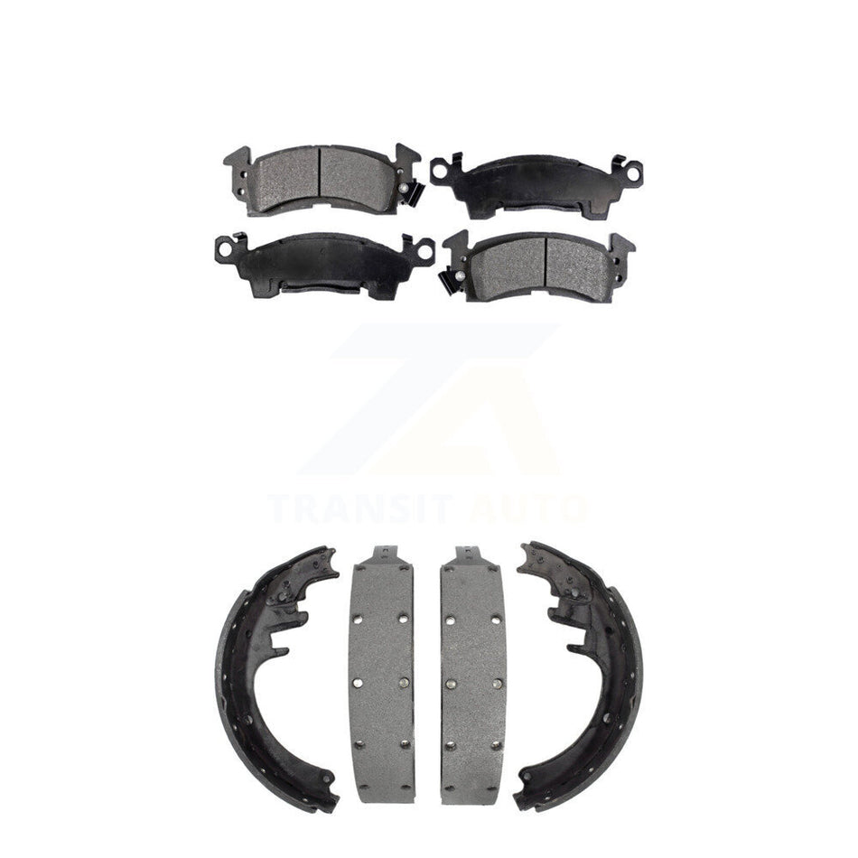 Front Rear Semi-Metallic Brake Pads And Drum Shoes Kit For Chevrolet GMC C20 K2500 C2500 V20 R20 G3500 V2500 R2500 Suburban P2500 KFN-100084