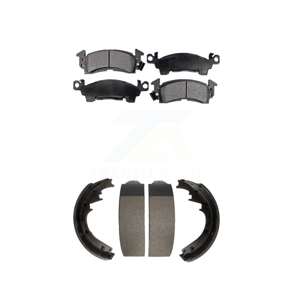 Front Rear Semi-Metallic Brake Pads & Drum Shoe Kit For Chevrolet GMC C10 C1500 G20 G2500 KFN-100086