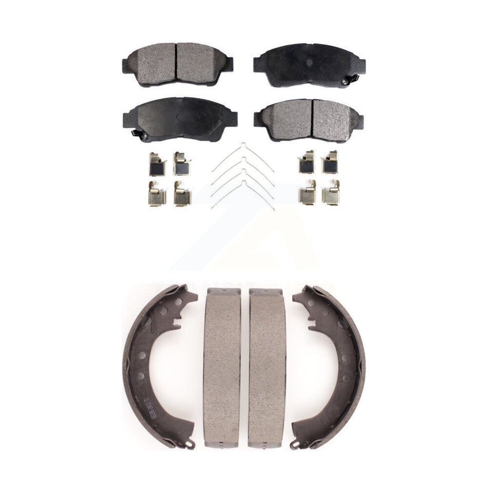 Front Rear Semi-Metallic Brake Pads And Drum Shoes Kit For Toyota Camry RAV4 KFN-100093