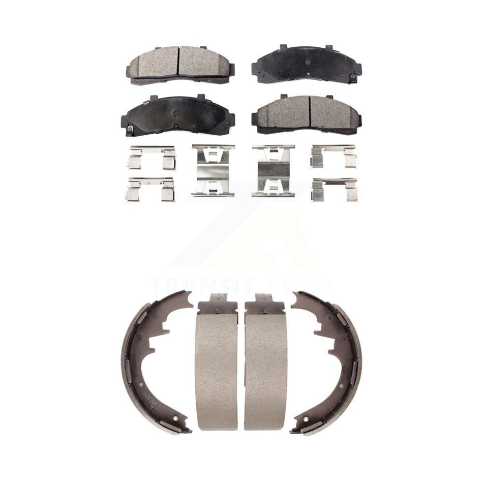 Front Rear Semi-Metallic Brake Pads And Drum Shoes Kit For Ford Ranger Mazda B3000 B2300 B2500 B4000 KFN-100109
