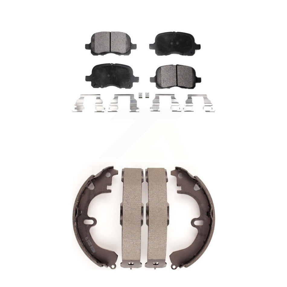 Front Rear Semi-Metallic Brake Pads And Drum Shoes Kit For Toyota Corolla KFN-100128