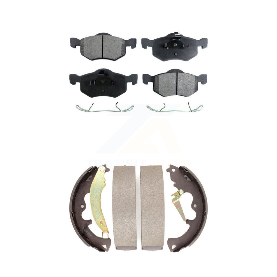 Front Rear Semi-Metallic Brake Pads And Drum Shoes Kit For 2007-2007 Ford Escape Mercury Mariner From 01/08/07 rear brakes KFN-100157