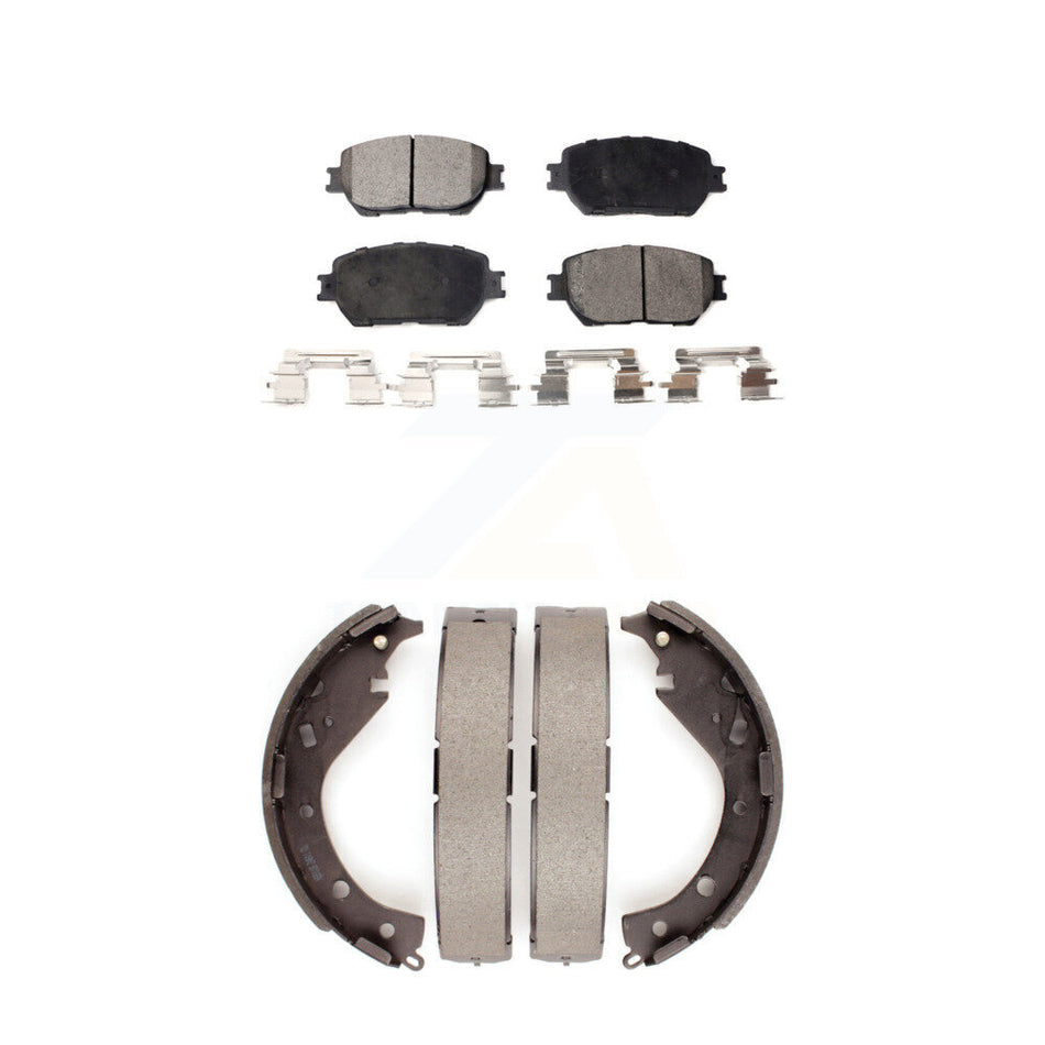 Front Rear Semi-Metallic Brake Pads And Drum Shoes Kit For Toyota Camry KFN-100184