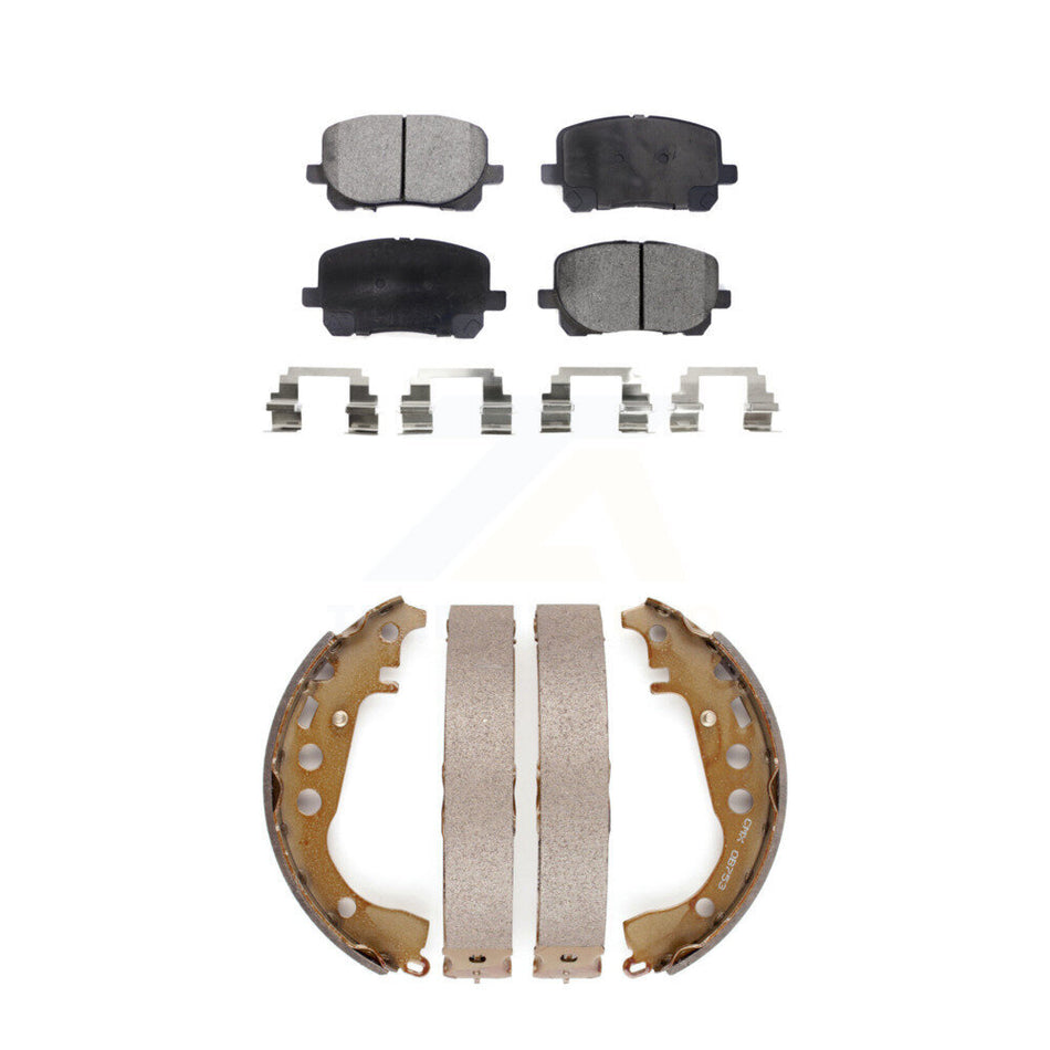 Front Rear Semi-Metallic Brake Pads And Drum Shoes Kit For Toyota Corolla KFN-100187