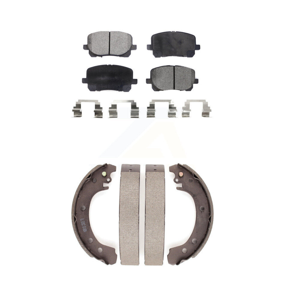 Front Rear Semi-Metallic Brake Pads And Drum Shoes Kit For Toyota Corolla KFN-100190