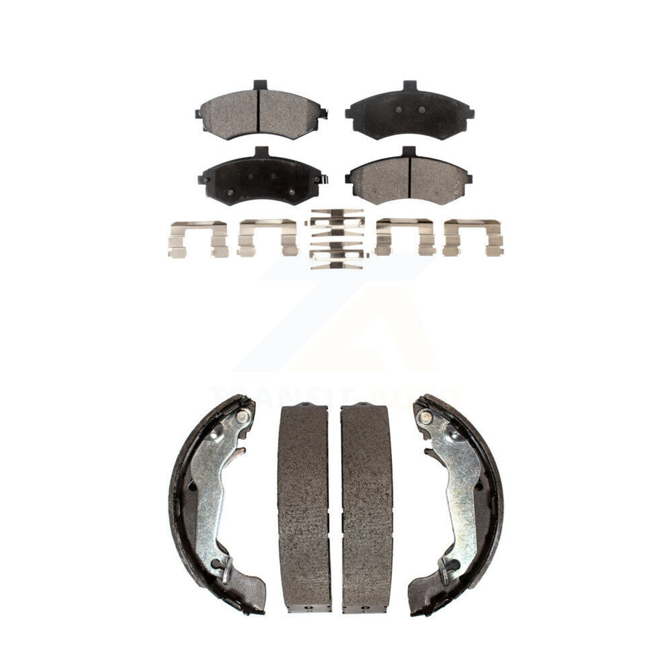 Front Rear Semi-Metallic Brake Pads And Drum Shoes Kit For Hyundai Elantra KFN-100194