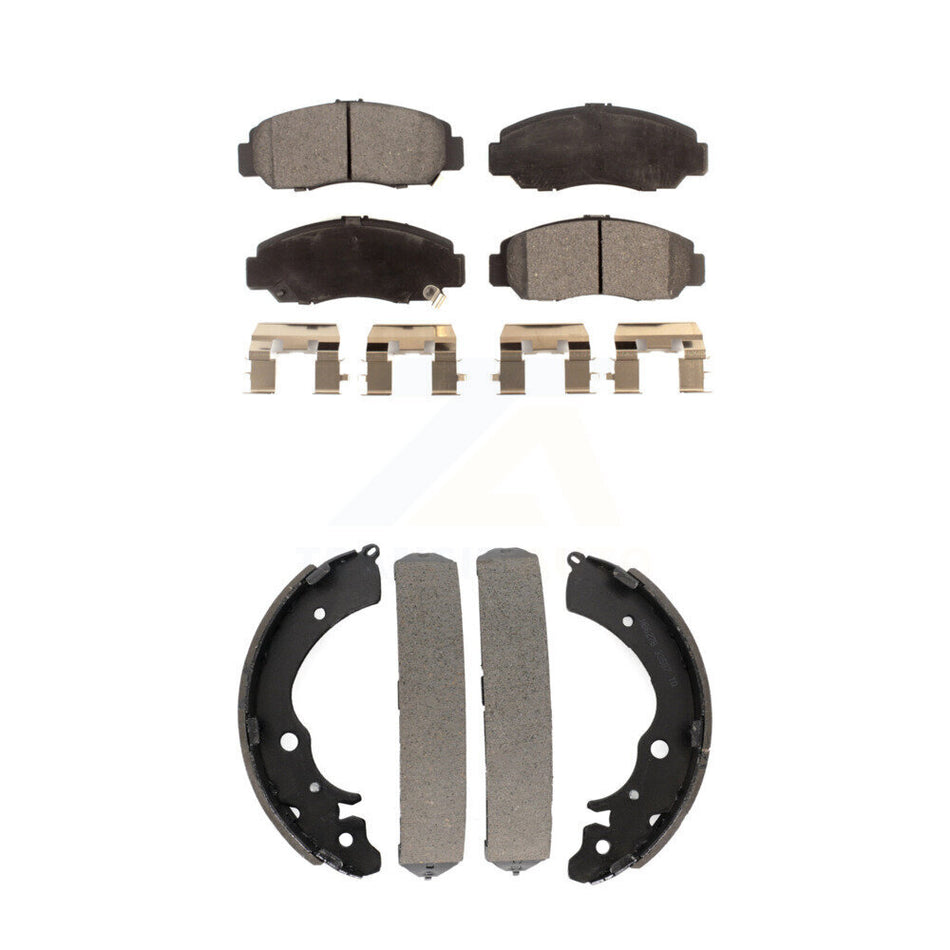 Front Rear Semi-Metallic Brake Pads And Drum Shoes Kit For Honda Accord Civic KFN-100201