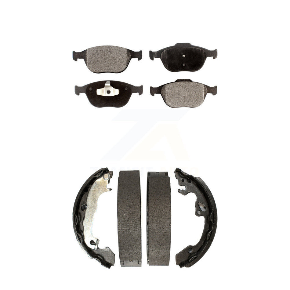 Front Rear Semi-Metallic Brake Pads And Drum Shoes Kit For Ford Focus SVT KFN-100203