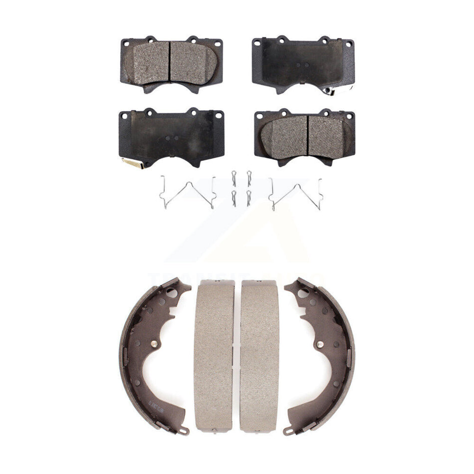 Front Rear Semi-Metallic Brake Pads And Drum Shoes Kit For Toyota Tacoma KFN-100207