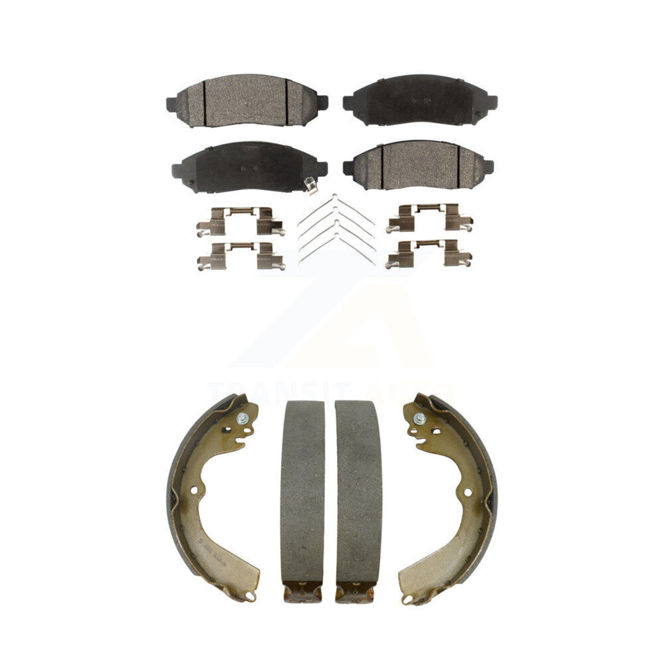 Front Rear Semi-Metallic Brake Pads Drum Shoe Kit For Nissan NV200 Chevrolet City Express KFN-100209