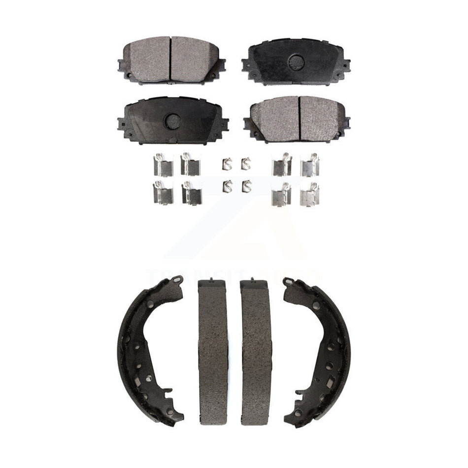 Front Rear Semi-Metallic Brake Pads And Drum Shoes Kit For Toyota Yaris KFN-100229
