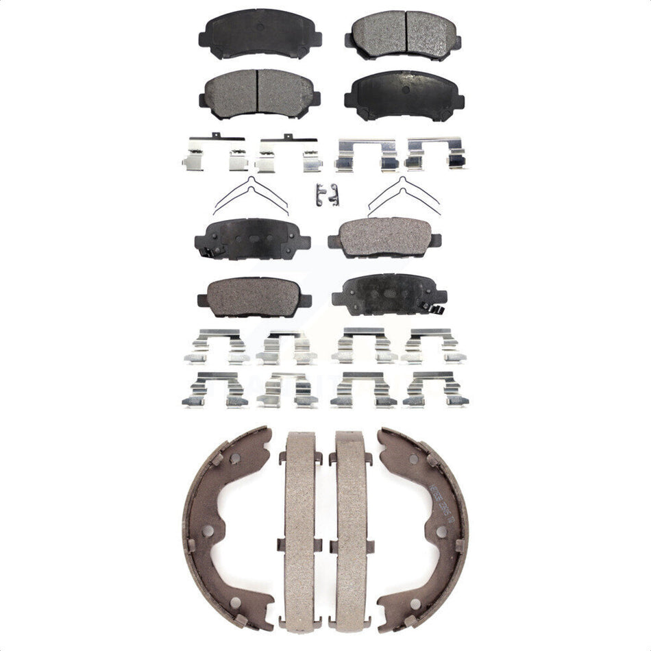 Front Rear Semi-Metallic Brake Pads And Parking Shoes Kit For Nissan Maxima KFN-100507