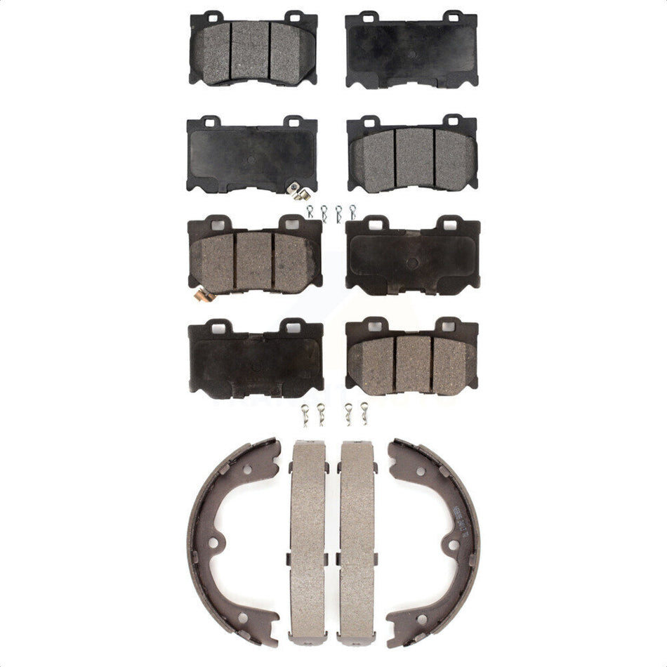 Front Rear Semi-Metallic Brake Pads And Parking Shoes Kit For Infiniti Q50 M37 QX70 Q70 Q70L M56 FX50 INFINITI KFN-100516