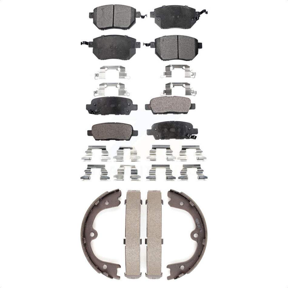 Front Rear Semi-Metallic Brake Pads And Parking Shoes Kit For Nissan Murano KFN-100518