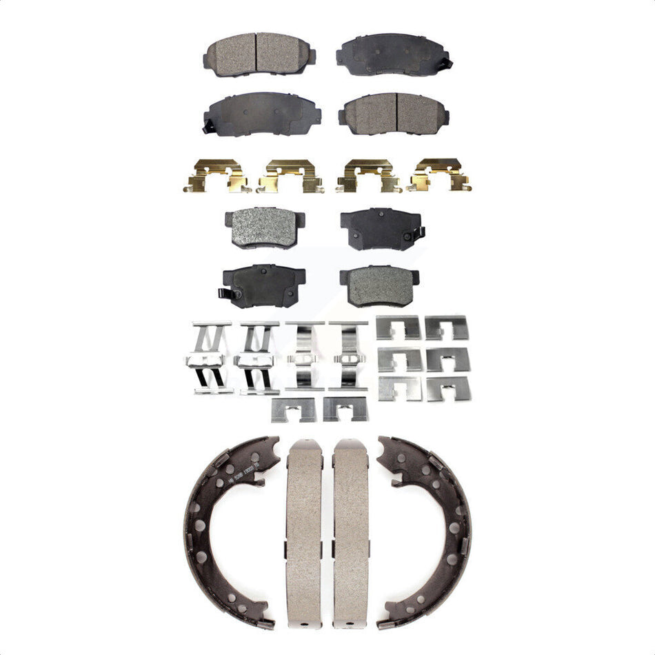 Front Rear Semi-Metallic Brake Pads And Parking Shoes Kit For Acura RDX KFN-100580