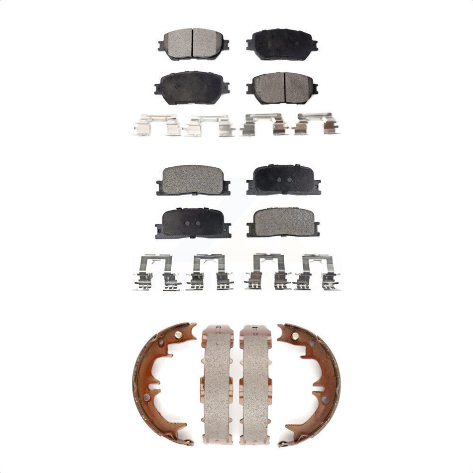Front Rear Semi-Metallic Brake Pads And Parking Shoes Kit For Toyota Camry Vehicles Manufactured In Japan KFN-100688