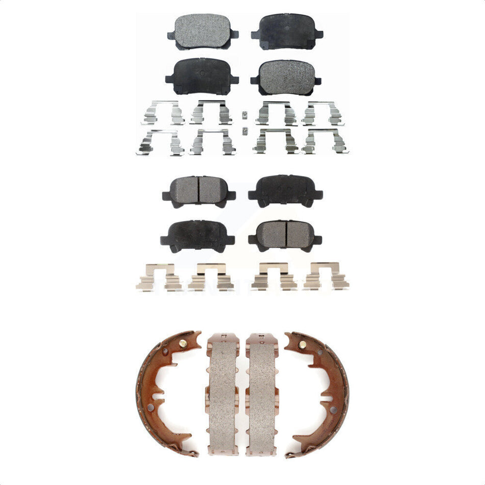 Front Rear Semi-Metallic Brake Pads And Parking Shoes Kit For Toyota Camry Avalon Solara KFN-100693