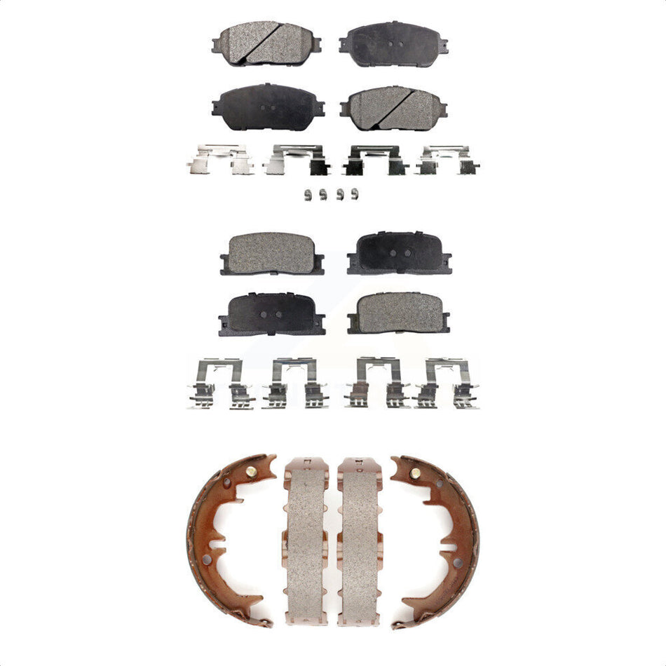 Front Rear Semi-Metallic Brake Pads And Parking Shoes Kit For Toyota Camry Lexus ES330 ES300 KFN-100696