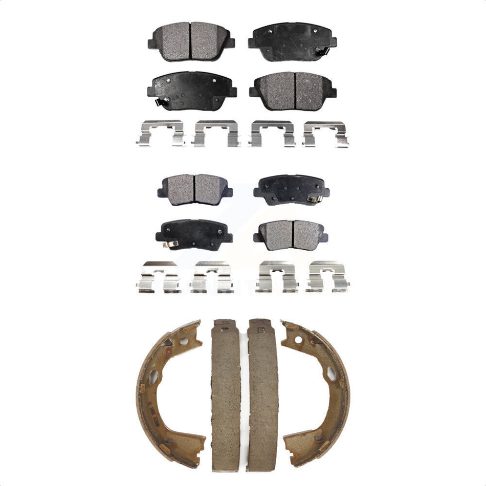 Front Rear Semi-Metallic Brake Pads And Parking Shoes Kit For Kia Optima With Electric KFN-100725