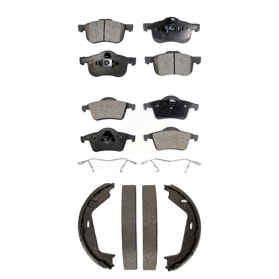 Front Rear Semi-Metallic Brake Pads And Parking Shoes Kit For Volvo S80 XC70 KFN-100729