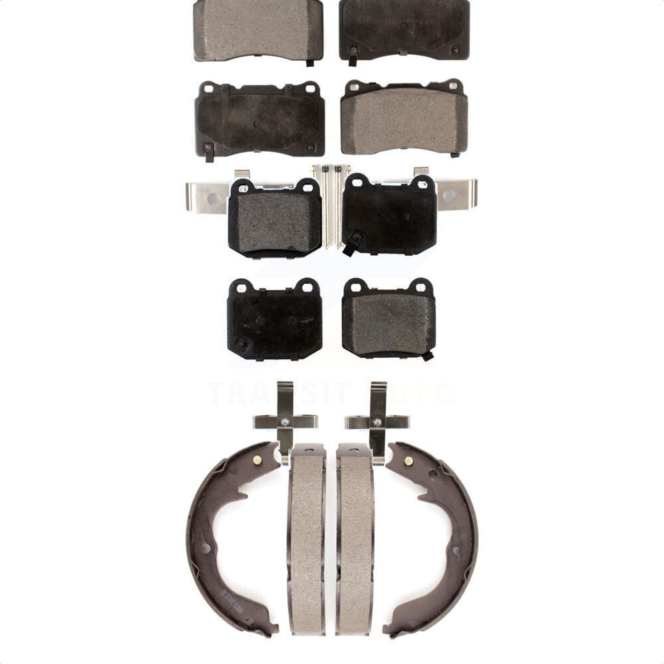 Front Rear Semi-Metallic Brake Pads And Parking Shoes Kit For Subaru Impreza KFN-100740