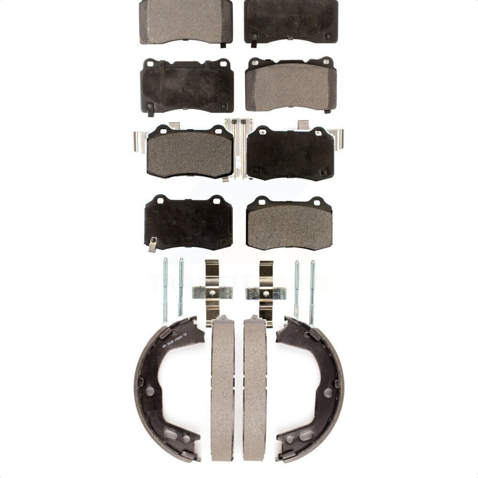 Front Rear Semi-Metallic Brake Pads And Parking Shoes Kit For Hyundai Genesis Coupe KFN-100746