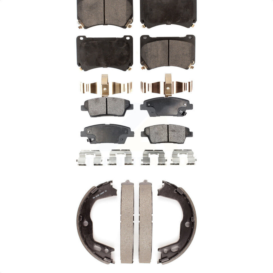 Front Rear Semi-Metallic Brake Pads And Parking Shoes Kit For Hyundai Genesis KFN-100747