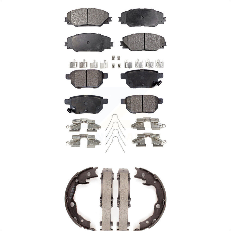 Front Rear Semi-Metallic Brake Pads And Parking Shoes Kit For Toyota Matrix Pontiac Vibe KFN-100753