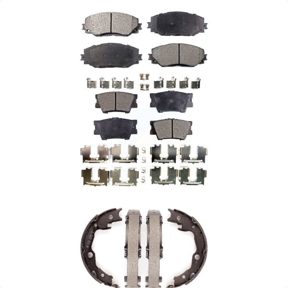 Front Rear Semi-Metallic Brake Pads And Parking Shoes Kit For Toyota RAV4 Lexus HS250h KFN-100754