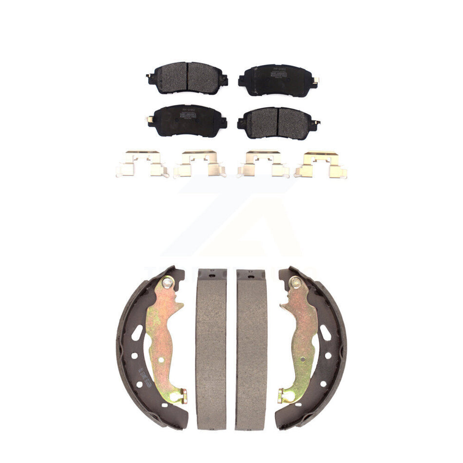 Front Rear Semi-Metallic Brake Pads And Drum Shoes Kit For Toyota Yaris iA Scion KFN-100782