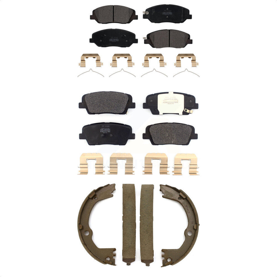 Front Rear Semi-Metallic Brake Pads And Parking Shoes Kit For Hyundai Santa Fe XL KFN-100794