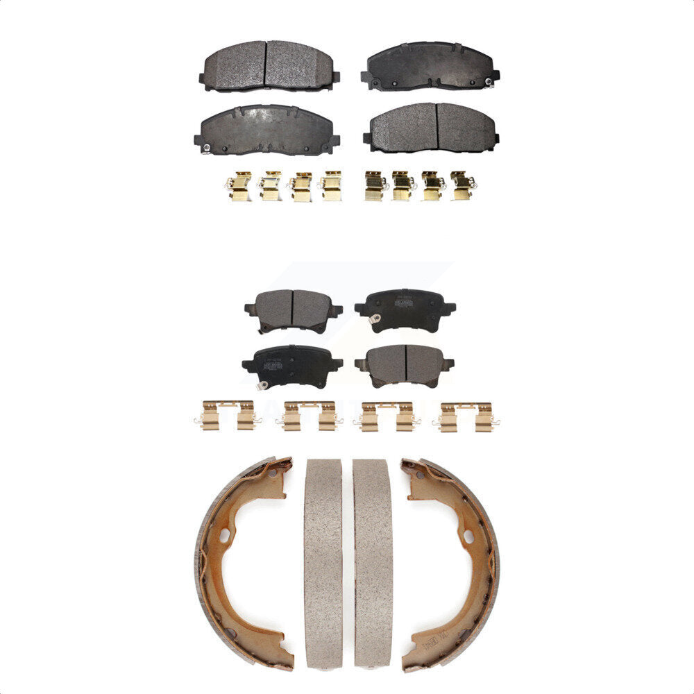 Front Rear Semi-Metallic Brake Pads And Parking Shoes Kit For Jeep Wrangler Gladiator KFN-100811