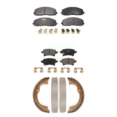 Front Rear Semi-Metallic Brake Pads And Parking Shoes Kit For Jeep Wrangler Gladiator KFN-100811