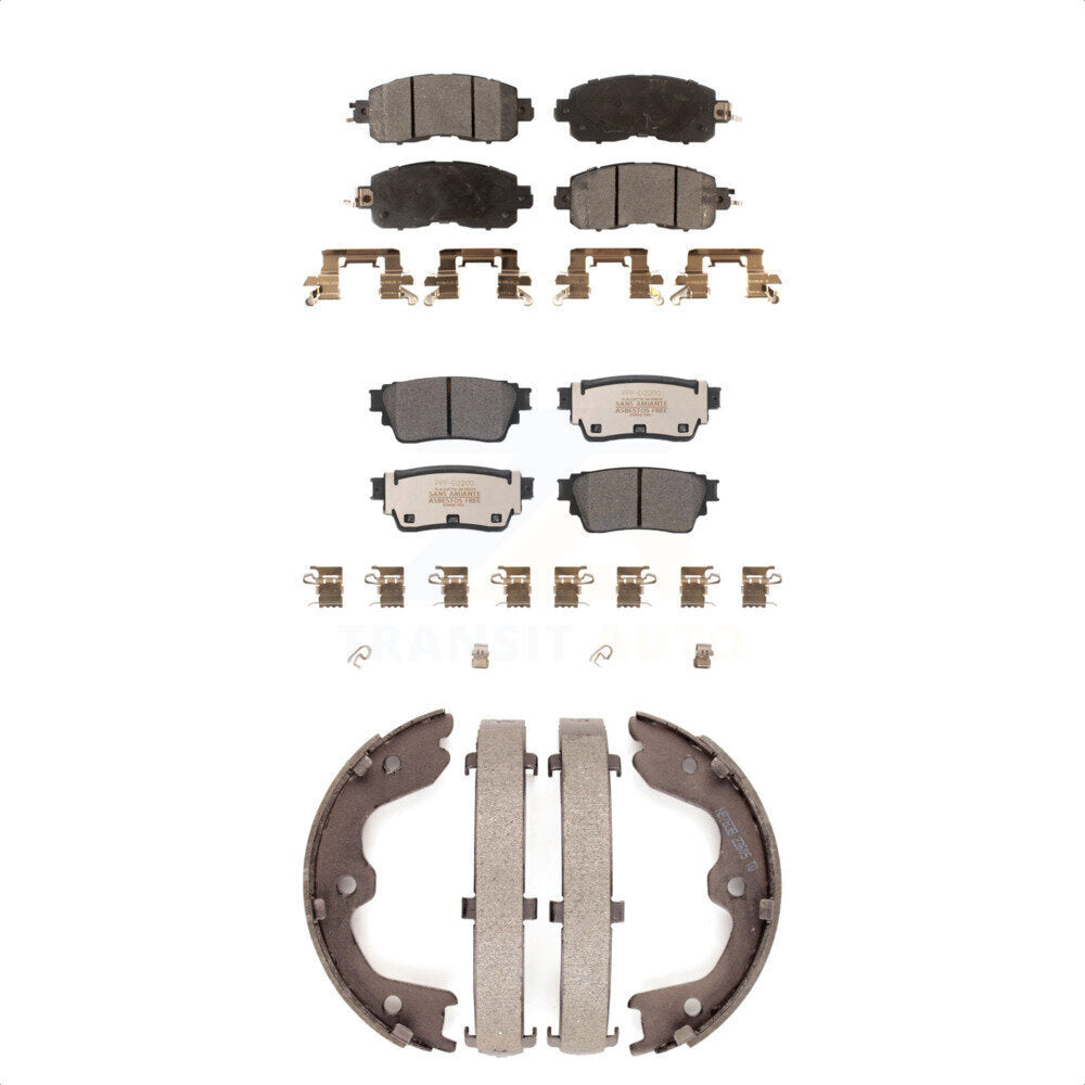 Front Rear Semi-Metallic Brake Pads And Parking Shoes Kit For Nissan Altima KFN-100817