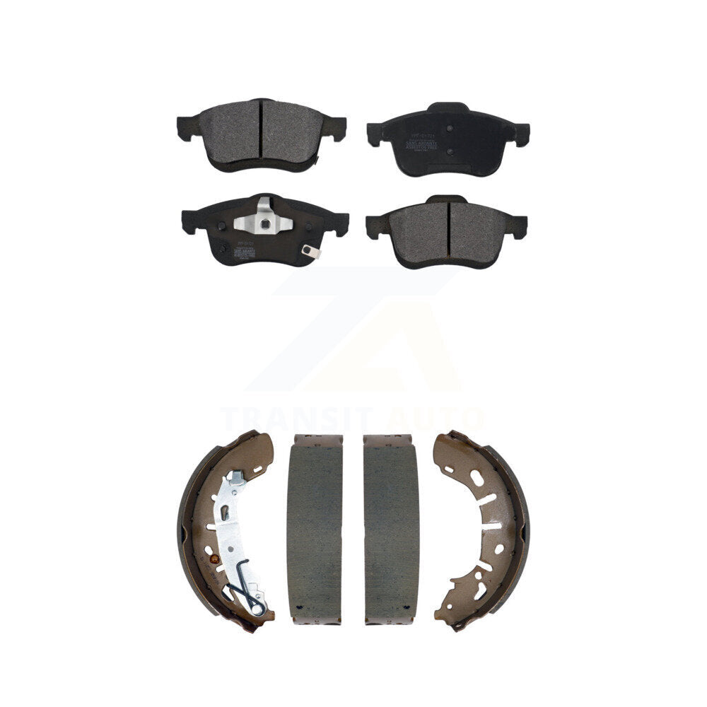 Front Rear Semi-Metallic Brake Pads And Drum Shoes Kit For 2015-2021 Ram ProMaster City KFN-100823